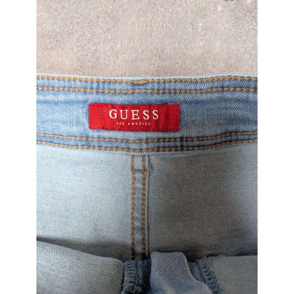 Guess Wide Leg Jeans Womens Size 30 High Rise Distressed Hem Hipster Y2K Preppy - Picture 2 of 10